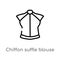 outline chiffon suffle blouse vector icon. isolated black simple line element illustration from clothes concept. editable vector