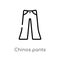 outline chinos pants vector icon. isolated black simple line element illustration from clothes concept. editable vector stroke