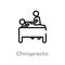 outline chiropractic vector icon. isolated black simple line element illustration from people concept. editable vector stroke