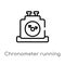 outline chronometer running vector icon. isolated black simple line element illustration from measurement concept. editable vector