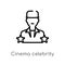 outline cinema celebrity vector icon. isolated black simple line element illustration from cinema concept. editable vector stroke