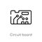 outline circuit board vector icon. isolated black simple line element illustration from technology concept. editable vector stroke