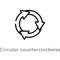 outline circular counterclockwise arrows vector icon. isolated black simple line element illustration from ultimate glyphicons