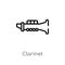 outline clarinet vector icon. isolated black simple line element illustration from music concept. editable vector stroke clarinet