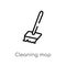 outline cleaning mop vector icon. isolated black simple line element illustration from tools concept. editable vector stroke