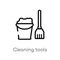 outline cleaning tools vector icon. isolated black simple line element illustration from cleaning concept. editable vector stroke