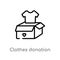 outline clothes donation vector icon. isolated black simple line element illustration from charity concept. editable vector stroke