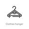 outline clothes hanger vector icon. isolated black simple line element illustration from hygiene concept. editable vector stroke