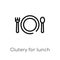 outline clutery for lunch vector icon. isolated black simple line element illustration from airport terminal concept. editable