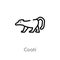 outline coati vector icon. isolated black simple line element illustration from animals concept. editable vector stroke coati icon