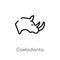 outline coelodonta vector icon. isolated black simple line element illustration from animals concept. editable vector stroke