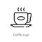 outline coffe cup vector icon. isolated black simple line element illustration from food concept. editable vector stroke coffe cup