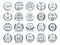 Outline colorless vector beer emblems, symbols, icons, pub labels, badges collection.