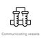 outline communicating vessels vector icon. isolated black simple line element illustration from education concept. editable vector