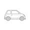 Outline compact city car body style illustration icon