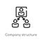 outline company structure vector icon. isolated black simple line element illustration from human resources concept. editable