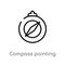 outline compass pointing north vector icon. isolated black simple line element illustration from miscellaneous concept. editable