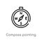 outline compass pointing south east vector icon. isolated black simple line element illustration from general concept. editable