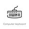 outline computer keyboard vector icon. isolated black simple line element illustration from ultimate glyphicons concept. editable