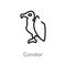 outline condor vector icon. isolated black simple line element illustration from animals concept. editable vector stroke condor