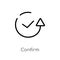 outline confirm vector icon. isolated black simple line element illustration from arrows concept. editable vector stroke confirm