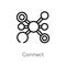 outline connect vector icon. isolated black simple line element illustration from ethics concept. editable vector stroke connect