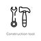 outline construction tool vector icon. isolated black simple line element illustration from industry concept. editable vector