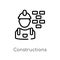 outline constructions vector icon. isolated black simple line element illustration from construction concept. editable vector