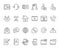 Outline contacts icons. Mobile phone contact icon, mailbox new email and line telephone address book vector set