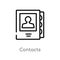 outline contacts vector icon. isolated black simple line element illustration from communication concept. editable vector stroke