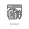 outline content vector icon. isolated black simple line element illustration from seo & web concept. editable vector stroke
