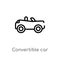 outline convertible car vector icon. isolated black simple line element illustration from mechanicons concept. editable vector