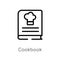 outline cookbook vector icon. isolated black simple line element illustration from hotel and restaurant concept. editable vector