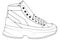 outline Cool Sneakers. Shoes sneaker outline drawing vector, Sneakers drawn in a sketch style.