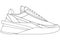 outline Cool Sneakers. Shoes sneaker outline drawing vector, Sneakers drawn in a sketch style.