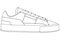 outline Cool Sneakers. Shoes sneaker outline drawing vector, Sneakers drawn in a sketch style