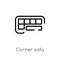 outline corner sofa vector icon. isolated black simple line element illustration from furniture and household concept. editable