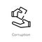 outline corruption vector icon. isolated black simple line element illustration from ethics concept. editable vector stroke