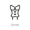 outline corset vector icon. isolated black simple line element illustration from clothes concept. editable vector stroke corset