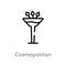 outline cosmopolitan vector icon. isolated black simple line element illustration from drinks concept. editable vector stroke