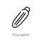 outline courgette vector icon. isolated black simple line element illustration from fruits concept. editable vector stroke