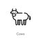 outline cows vector icon. isolated black simple line element illustration from animals concept. editable vector stroke cows icon