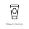 outline cream cleanin vector icon. isolated black simple line element illustration from cleaning concept. editable vector stroke