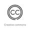 outline creative commons vector icon. isolated black simple line element illustration from content concept. editable vector stroke
