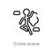 outline crime scene vector icon. isolated black simple line element illustration from law and justice concept. editable vector