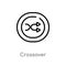 outline crossover vector icon. isolated black simple line element illustration from user interface concept. editable vector stroke