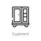 outline cupboard vector icon. isolated black simple line element illustration from furniture and household concept. editable