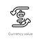 outline currency value vector icon. isolated black simple line element illustration from signs concept. editable vector stroke