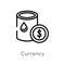 outline currency vector icon. isolated black simple line element illustration from industry concept. editable vector stroke