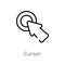 outline cursor vector icon. isolated black simple line element illustration from user interface concept. editable vector stroke